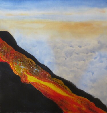 Peinture intitulée "Coulée de lave" par Nahalah, Œuvre d'art originale