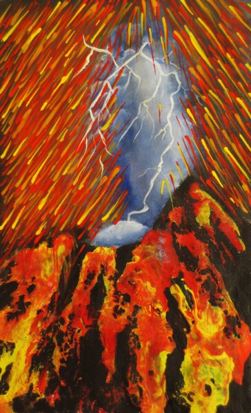 Peinture intitulée "Eruption" par Nahalah, Œuvre d'art originale