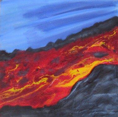 Peinture intitulée "Coulée de lave" par Nahalah, Œuvre d'art originale, Autre