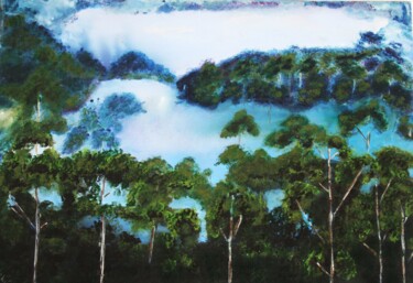 Peinture intitulée "Foret-amazonienne" par Nahalah, Œuvre d'art originale, Acrylique