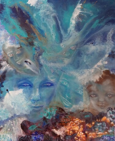 Peinture intitulée "Atlantide" par Nahalah, Œuvre d'art originale, Acrylique