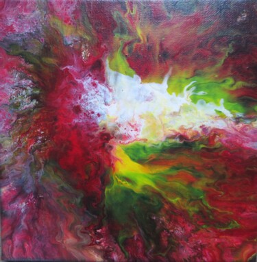 Malerei mit dem Titel "Coeur du feu II" von Nahalah, Original-Kunstwerk, Acryl
