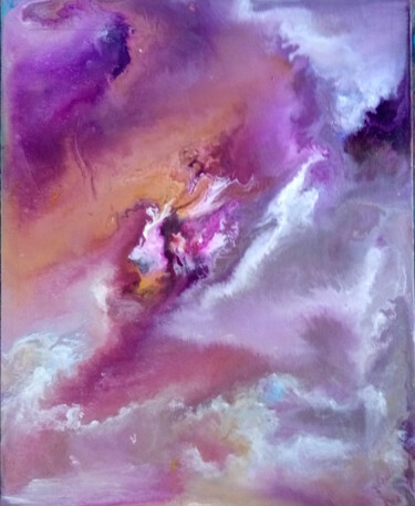 Painting titled "Crépuscule" by Nahalah, Original Artwork, Acrylic