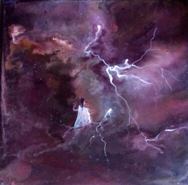 Painting titled "Orage" by Nahalah, Original Artwork, Acrylic