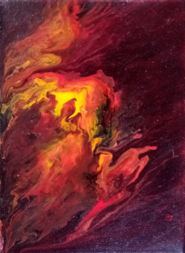 Malerei mit dem Titel "Déva du feu I" von Nahalah, Original-Kunstwerk, Acryl