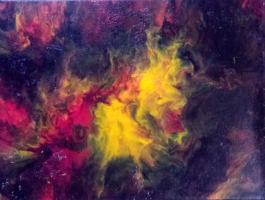 Malerei mit dem Titel "Déva du feu III" von Nahalah, Original-Kunstwerk, Acryl