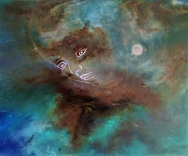 Painting titled "Ô Clair de Lune" by Nahalah, Original Artwork, Acrylic