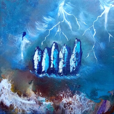 Painting titled "Under water" by Nahalah, Original Artwork, Acrylic