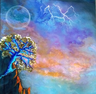 Malerei mit dem Titel "SunsetI" von Nahalah, Original-Kunstwerk, Acryl