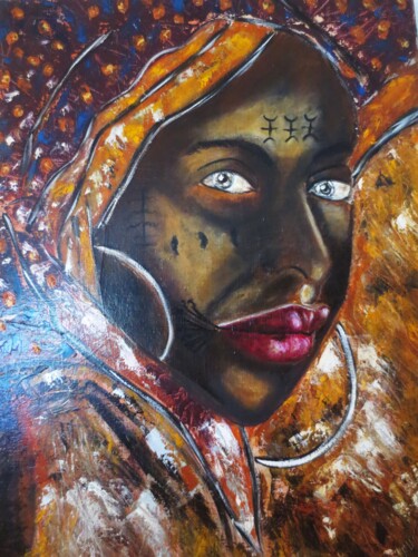 Pintura titulada "Femme berbère" por Nahalah, Obra de arte original, Oleo
