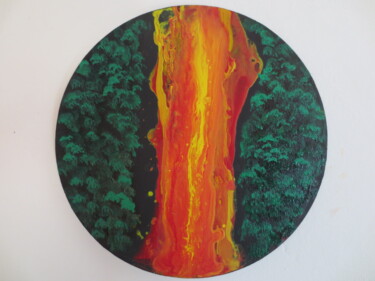 Peinture intitulée "Brin de lave" par Nahalah, Œuvre d'art originale, Acrylique