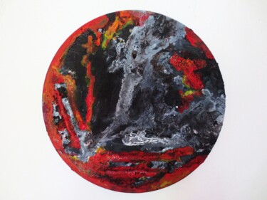 Malerei mit dem Titel "Lave refroidissante…" von Nahalah, Original-Kunstwerk, Acryl