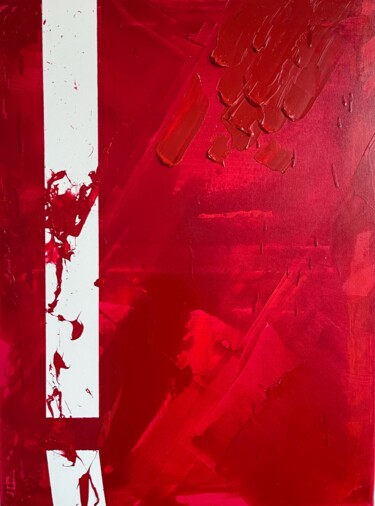 Painting titled "Red times 6" by Nahum Rebetez, Original Artwork, Acrylic Mounted on Wood Stretcher frame