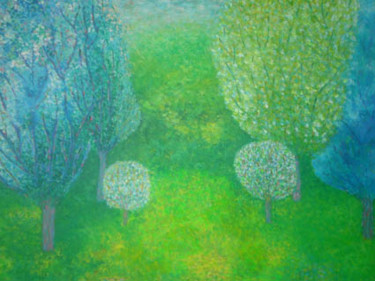 Painting titled "arbres 4" by Nahum Fuchs, Original Artwork