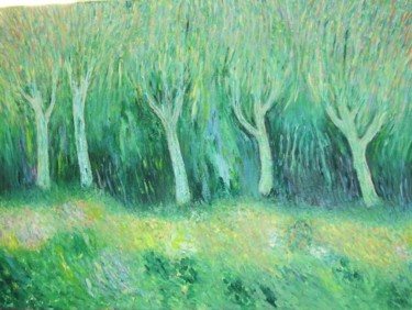 Painting titled "arbres" by Nahum Fuchs, Original Artwork