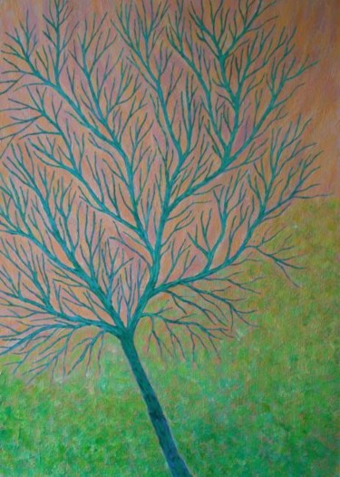 Painting titled "arbrestur 3" by Nahum Fuchs, Original Artwork