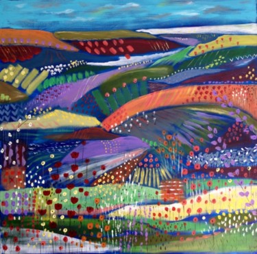 Peinture intitulée "hillside-colour.jpg" par Naila Malik, Œuvre d'art originale