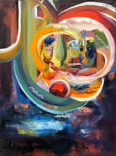 Pintura intitulada "Пространство сердца" por Nailia Abdullina, Obras de arte originais, Óleo