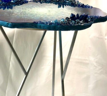 Design titled "Blue Corundum Resin…" by Nailia Abdullina, Original Artwork, Furniture
