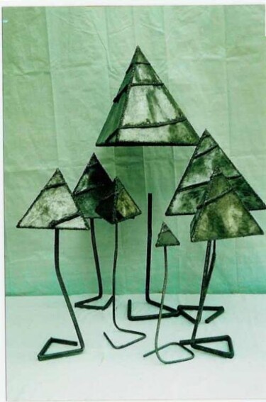 Sculpture titled ""Cosmic Pyramids -…" by Naim Iseni, Original Artwork, Metals