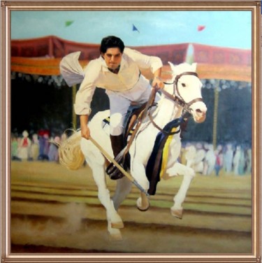 Painting titled "HORSE painting  by…" by Rafi Naish, Original Artwork