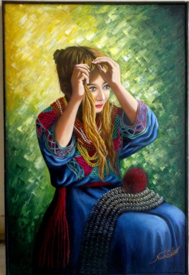 Painting titled "kelash girl" by Rafi Naish, Original Artwork