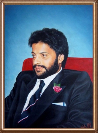 Painting titled "oil work portrait" by Rafi Naish, Original Artwork