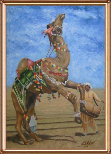 Painting titled "camel" by Rafi Naish, Original Artwork