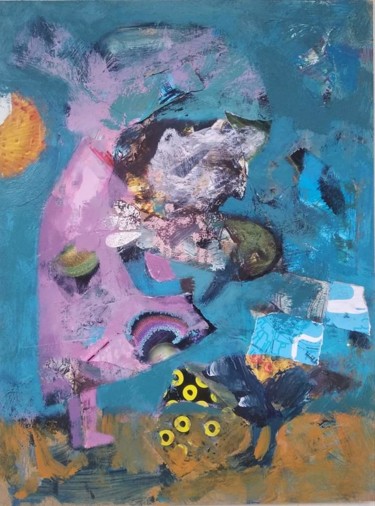 Картина под названием "Give me your wings" - Kate Goncharik, Подлинное произведение искусства, Акрил