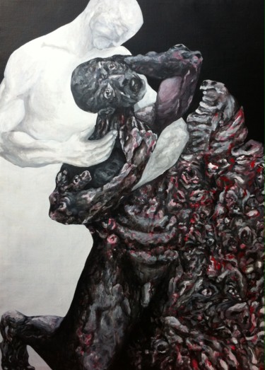 Peinture intitulée "Under the skin.jpg" par Bertrand Naivin, Œuvre d'art originale, Acrylique