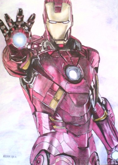 Disegno intitolato "Iron Man" da Sandra Regina Herrera, Opera d'arte originale, Matita
