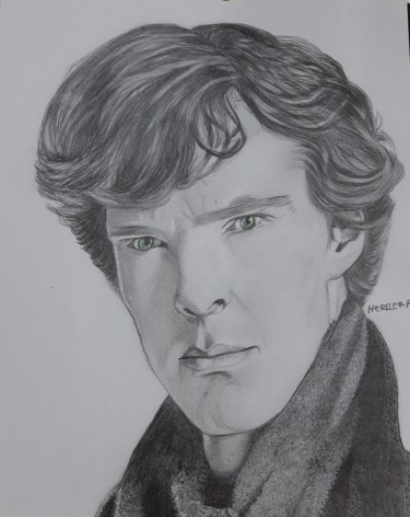 Drawing titled "Retrato Benedict Cu…" by Sandra Regina Herrera, Original Artwork, Pencil