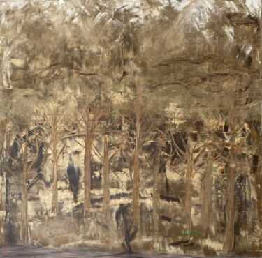 Ζωγραφική με τίτλο "Forêt d'or" από Naji Joseph Hallak, Αυθεντικά έργα τέχνης, Ακρυλικό