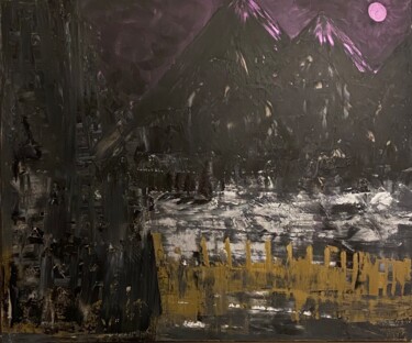 Painting titled "Forêt obscure virtu…" by Naji Joseph Hallak, Original Artwork, Acrylic