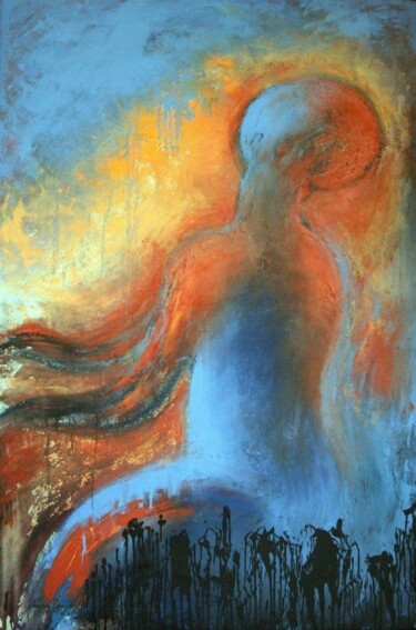 Painting titled "Pianiste en trans j…" by Najia Erajai, Original Artwork, Acrylic