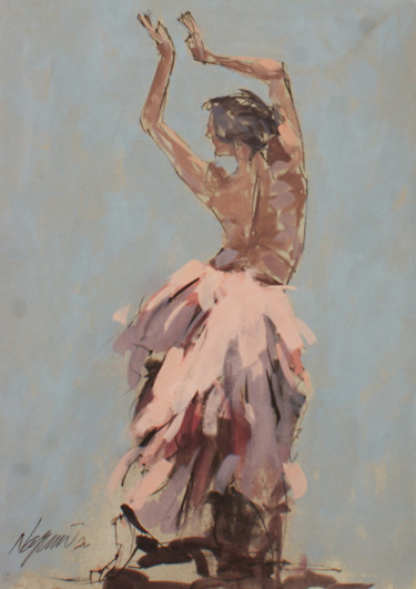 Peinture intitulée "la danseuse" par Hassan Najim, Œuvre d'art originale, Acrylique
