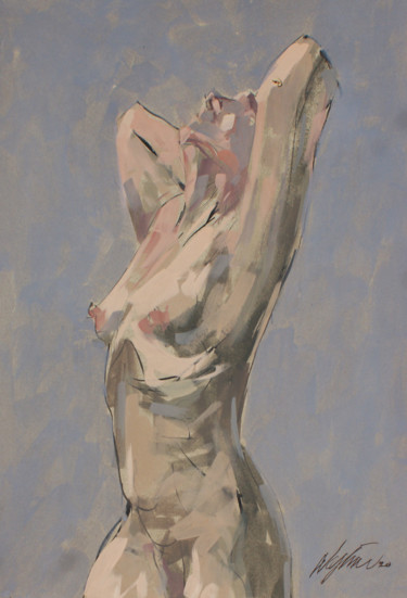 Painting titled "torse nue" by Hassan Najim, Original Artwork, Acrylic