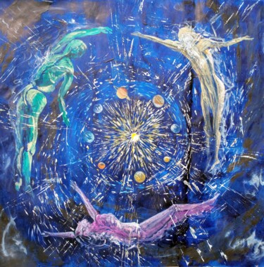 Painting titled "We are Stardust" by Najma Soonasra, Original Artwork, Acrylic