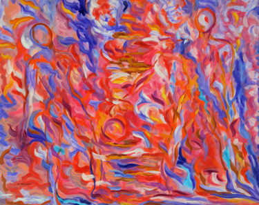 Peinture intitulée "Flamboyance" par Betty Najman, Œuvre d'art originale, Huile