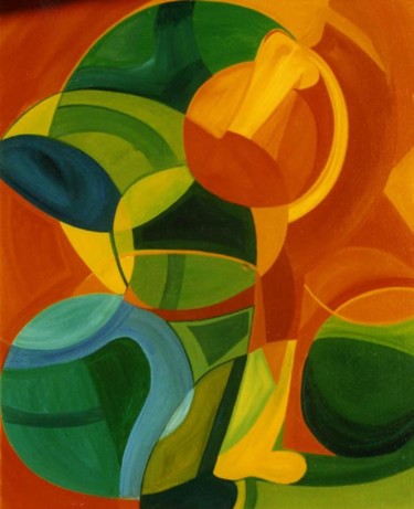 Peinture intitulée "Géométrie 2" par Betty Najman, Œuvre d'art originale, Huile