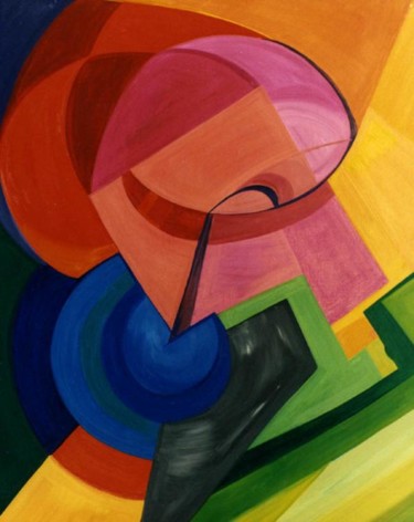 Peinture intitulée "Géométrie 4" par Betty Najman, Œuvre d'art originale, Huile