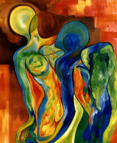 Peinture intitulée "corps intenses" par Betty Najman, Œuvre d'art originale, Huile