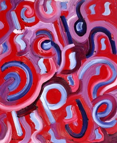 Peinture intitulée "Lettres et signes 1" par Betty Najman, Œuvre d'art originale, Huile