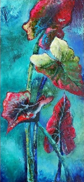 Картина под названием "Flower" - Natalya Demyanik, Подлинное произведение искусства, Масло