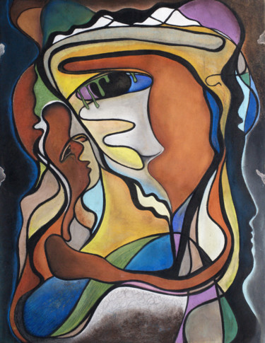 Peinture intitulée ""О большой привязан…" par Natalia Lovitskaia Ermolova, Œuvre d'art originale, Pastel