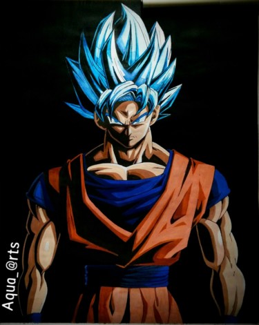 Painting titled "Goku" by Nakul Bokde, Original Artwork, Watercolor