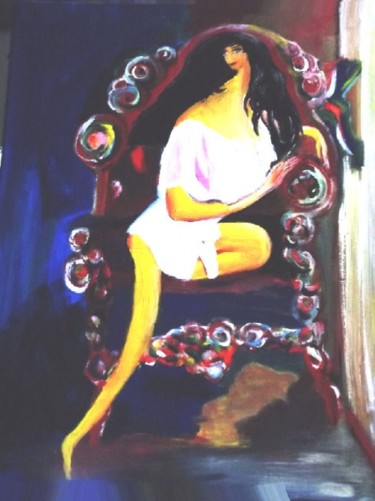 Peinture intitulée "Fauteuil Romantique" par Nami, Œuvre d'art originale, Huile