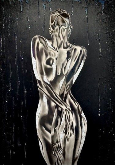 Peinture intitulée "Femme lumineuse" par Nana Molodini, Œuvre d'art originale, Acrylique