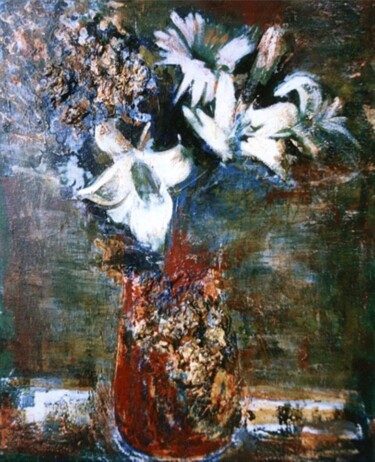 Painting titled "le Bouquet" by Nana Plamadeala-Kiritchenko, Original Artwork, Oil