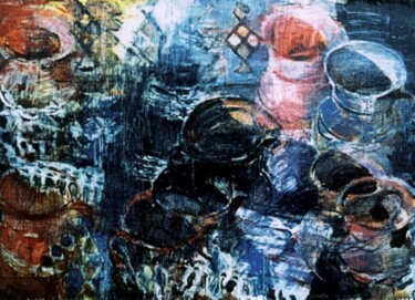 Peinture intitulée "Quand le Geste étai…" par Nana Plamadeala-Kiritchenko, Œuvre d'art originale, Huile
